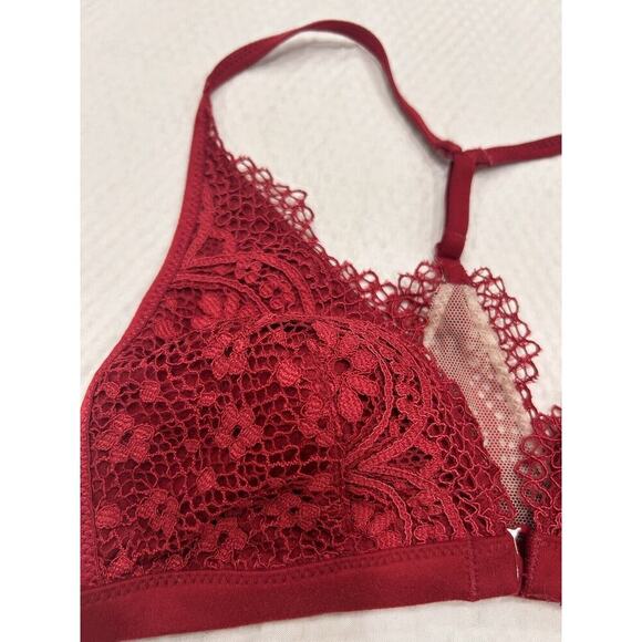 Victoria's Secret Women’s XS Lot of 2 Lace Bralettes Front Closure Blue/Red Pads - Picture 4 of 13